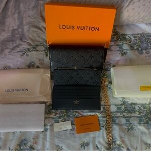 Louis Vuitton Black Monogram Chain Wallet